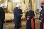 Il Presidente della Repubblica Sergio Mattarella con S.Em. Rev.ma il Cardinale Marcello Semeraro
