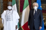 Il Presidente Sergio Mattarella con S.E. il Signor Nfawa Omini ABAM, nuovo Ambasciatore della Repubblica Federale di Nigeria, in occasione della presentazione delle Lettere Credenziali 