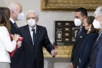 Il Presidente Sergio Mattarella e il Signor Kaïs Saïed, Presidente della Repubblica Tunisina con il Ministro degli Affari Esteri e della Cooperazione Internazionale Luigi Di Maio e il Ministro dell’Interno Luciana Lamorgese