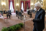 Il Presidente Sergio Mattarella nel corso dell'incontro con il Comandante Generale della Guardia di Finanza, unitamente ad una rappresentanza della Guardia di Finanza, in occasione del 247° anniversario della sua costituzione