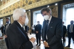 Il Presidente della Repubblica Sergio Mattarella con Marco Marsilio presidente della Regione Abruzzo,in occasione dell'incontro con una delegazione della Conferenza delle Regioni e delle Province Autonome
