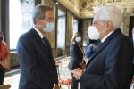 Il Presidente della Repubblica Sergio Mattarella con Nello Musumeci presidente della Regione Siciliana,in occasione dell'incontro con una delegazione della Conferenza delle Regioni e delle Province Autonome
