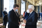 Il Presidente della Repubblica Sergio Mattarella con Erik Lavévaz presidente della Valle d'Aosta,in occasione dell'incontro con una delegazione della Conferenza delle Regioni e delle Province Autonome
