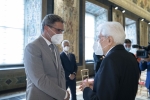 Il Presidente della Repubblica Sergio Mattarella con Arno Kompatscher presidente della provincia autonoma di Bolzano ,in occasione dell'incontro con una delegazione della Conferenza delle Regioni e delle Province Autonome
