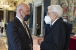 Il Presidente della Repubblica Sergio Mattarella con Stefano Bonaccini presidente della Regione Emilia-Romagna ,in occasione dell'incontro con una delegazione della Conferenza delle Regioni e delle Province Autonome
