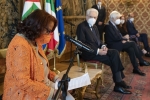 Il Presidente della Repubblica Sergio Mattarella incontra Lella GOLFO,Presidente della Fondazione Marisa Bellisario,unitamente alle vincitrici della XXXIII^ edizione del Premio “Mele d’oro”, promosso dalla Fondazione
