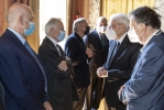 Il Presidente Sergio Mattarella con Don Luigi Ciotti, fondatore del “Gruppo Abele”, vincitore del Premio “Antonio Feltrinelli” per una impresa eccezionale di alto valore morale e umanitario 2020, il Prof. Silvio Garattini, vincitore del Premio “Presidente della Repubblica 2021”e il Dott. Giuseppe Ippolito, vincitore del Premio “Linceo straordinario 2021”