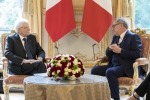 Il Presidente della Repubblica Sergio Mattarella con Richard Ferrand, Presidente dell’Assemblée Nationale