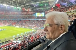 Il Presidente della Repubblica Sergio Mattarella alla finale degli europei di calcio