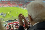 Il Presidente della Repubblica Sergio Mattarella alla finale degli europei di calcio