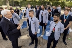 Il Presidente Sergio Mattarella saluta i giocatori della Nazionale di Calcio, vincitrice degli Europei 2020