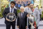 Il Presidente Sergio Mattarella con Matteo Berrettini e Giorgio Chiellini