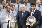 Il Presidente Sergio Mattarella con Matteo Berrettini e Giorgio Chiellini