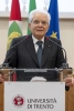 Il Presidente della Repubblica Sergio Mattarella nel corso della cerimonia di conferimento della laurea magistrale a titolo d’onore in European and International Studies ad Antonio Megalizzi