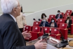  Il Presidente della Repubblica Sergio Mattarella e i familiari di Antonio Megalizzi nel corso della cerimonia di conferimento della laurea magistrale a titolo d’onore in European and International Studies