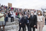 Il Presidente della Repubblica Sergio Mattarella e la Sig.ra Laura al Teatro Greco di Siracusa,in occasione della rappresentazione teatrale “Coefore Eumenidi”