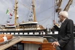 Il Presidente Sergio Mattarella visita la nave scuola Palinuro della Marina militare