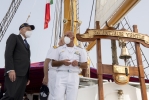 Il Presidente Sergio Mattarella visita la nave scuola Palinuro della Marina militare