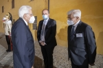 Il Presidente Sergio Mattarella con Daniele Vimini, Vice Sindaco di Pesaro e il Presidente del Rossini Opera Festival, Ernesto Palacio, Sovrintendente e direttore artistico del Rossini Opera Festival,in occasione del concerto “Gala Rossini” di chiusura della 42a edizione del Rossini Opera Festival  
