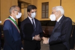 Il Presidente Sergio Mattarella a Pesaro,con Francesco Acquaroli, Presidente della Regione Marche,e Matteo Ricci,Sindaco di Pesaro,in occasione del concerto “Gala Rossini” di chiusura della 42a edizione del Rossini Opera Festival  
