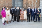 Il Presidente Sergio Mattarella al termine della visita alla 17^ mostra internazionale di architettura dal titolo “How will we live together?” con i curatori della mostra, Dario Franceschini, Ministro della cultura, Luca Zaia, Presidente della Regione Veneto e Luigi Brugnaro, Sindaco di Venezia