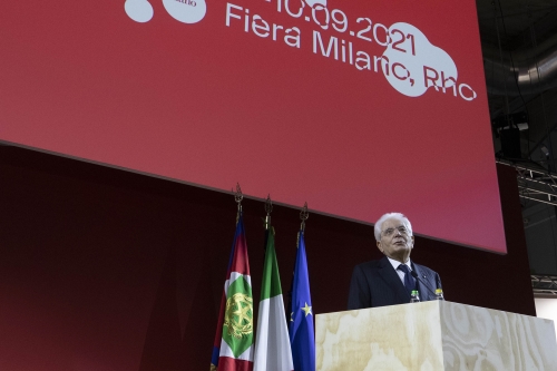 Il Presidente della Repubblica Sergio Mattarella all’inaugurazione del Salone del Mobile
