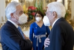 Il Presidente Sergio Mattarella con Sebastiàn Piñera Echenique, Presidente della Repubblica del Cile