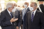 Il Presidente Sergio Mattarella accolto dal Presidente della Corte Costituzionale Giancarlo Coraggio, al suo arrivo al Palazzo della Consulta, in occasione del concerto promosso dalla Corte costituzionale nell’ambito della “Giornata mondiale dell’alfabetizzazione e della cultura” a conclusione del ciclo di Podcast “incontri”