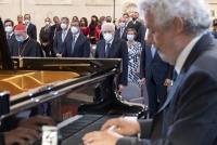 Il Presidente Sergio Mattarella nel corso del concerto promosso dalla Corte costituzionale nell’ambito della “Giornata mondiale dell’alfabetizzazione e della cultura” a conclusione del ciclo di Podcast “incontri”