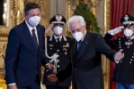 Il Presidente Sergio Mattarella con Borut Pahor, Presidente della Repubblica di Slovenia, in occasione della XVI riunione del gruppo Arraiolos