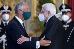 Il Presidente della Repubblica Sergio Mattarella con Marcelo Rebelo de Sousa, Presidente della Repubblica di Portogallo in occasione della XVI riunione del gruppo Arraiolos 