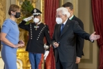 Il Presidente della Repubblica Sergio Mattarella con Kersti Kaljulaid, Presidente della Repubblica di Estonia, in occasione della XVI riunione del gruppo Arraiolos