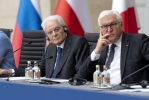 Il Presidente Sergio Mattarella e Frank-Walter Steinmeier Presidente della Repubblica Federale di Germania, nel corso delle dichiarazioni alla stampa