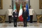 Il Presidente della Repubblica Sergio Mattarella con il Presidente d'Irlanda Michael D. Higgins, in occasione degli incontri bilaterali