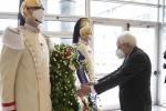 Il Presidente della Repubblica Sergio Mattarella  depone, una corona d’alloro sul monumento ai Caduti della NATO,in occasione del 70° anniversario della NATO in Italia
