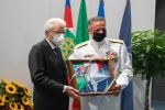 Il Presidente della Repubblica Sergio Mattarella durante la cerimonia di celebrazione del 70° anniversario della NATO in Italia
