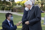 Il Presidente Sergio Mattarella con Luca Pancalli, Presidente del Comitato Italiano Paralimpico, in occasione della cerimonia di restituzione della bandiera da parte degli atleti italiani di ritorno dai Giochi Olimpici e Paralimpici di Tokyo 2020 