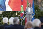 Valentina Vezzali Sottosegretario di Stato alla Presidenza del Consiglio dei Ministri, nel corso della cerimonia di restituzione della bandiera da parte degli atleti italiani di ritorno dai Giochi Olimpici e Paralimpici di Tokyo 2020 