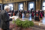 Il Presidente Sergio Mattarella in occasione dell'incontro con una delegazione del Consiglio delle Conferenze Episcopali d'Europa