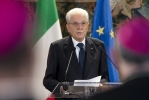 Il Presidente Sergio Mattarella in occasione dell'incontro con una delegazione del Consiglio delle Conferenze Episcopali d'Europa