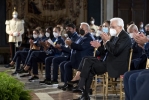 Il Presidente Sergio Mattarella nel corso dell'incontro con la Nazionale italiana di pallavolo femminile e maschile