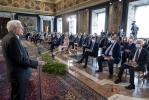 Il Presidente Sergio Mattarella nel corso dell'inaugurazione dell’edizione 2020-2021 della mostra “Quirinale contemporaneo”