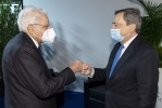 Il Presidente della Repubblica Sergio Mattarella con il Presidente del Consiglio Mario Draghi in occasione dell'evento "Youth4climate: Driving Ambition"