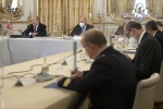 Il Presidente della Repubblica d'Armenia Armen Sarkissian,  durante i colloqui al Quirinale in occasione della Visita di Stato 