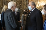 Il Presidente della Repubblica Sergio Mattarella con il Presidente della Repubblica d'Armenia Armen Sarkissian, al termine della visita di Stato
