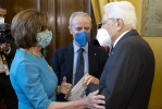 Il Presidente Sergio Mattarella con Nancy Pelosi, Speaker della Camera dei Rappresentanti degli Stati Uniti d’America, in occasione della cerimonia di apertura della riunione Parlamentare Pre-COP26