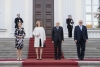 Il Presidente Sergio Mattarella e Frank-Walter Steinmeier, Presidente della Repubblica Federale di Germania, con la Signora Laura e la Signora Elke Büdenbender, in occasione della visita Ufficiale 
