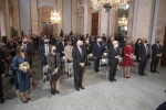Il Presidente Sergio Mattarella, all'Ambasciata d’Italia a Berlino, con Frank-Walter Steinmeier, Presidente della Repubblica Federale di Germania,in occasione della Cerimonia di consegna del Premio dei Presidenti per la Cooperazione comunale tra Italia e Germania  
