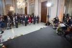 Il Presidente Sergio Mattarella  all'Ambasciata d’Italia a Berlino, con Frank-Walter Steinmeier, Presidente della Repubblica Federale di Germania,in occasione della Cerimonia di consegna del Premio dei Presidenti per la Cooperazione comunale tra Italia e Germania  
