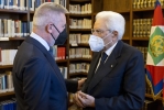 Il Presidente Sergio Mattarella con Lorenzo Guerini, Ministro della Difesa in occasione della cerimonia di apertura dell’anno accademico delle scuole e degli istituti di formazione della Difesa 2021/2022